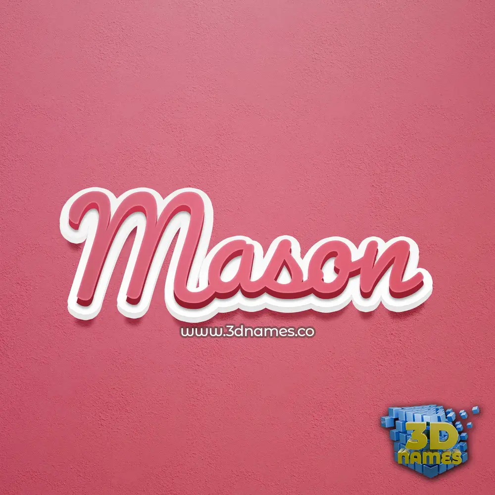mason in Red Scribble style - 3D name wallpaper