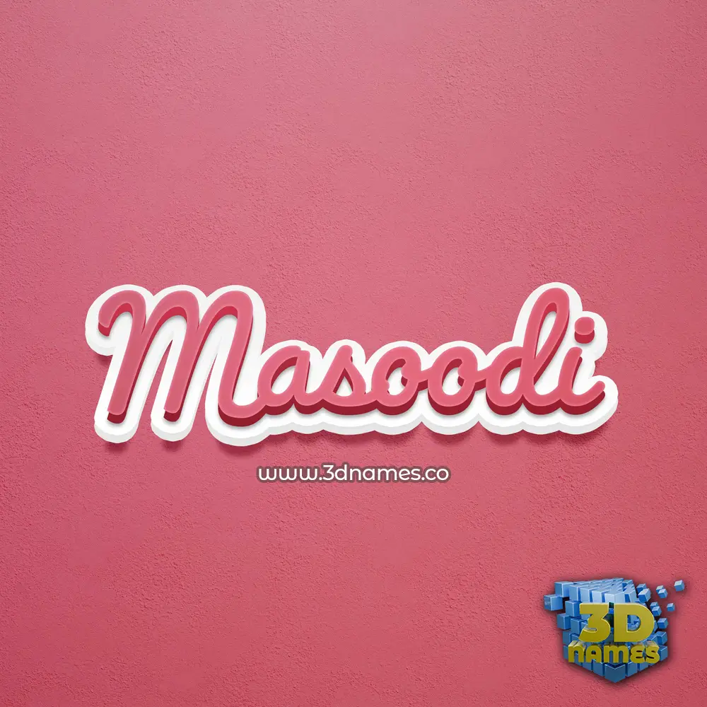 masoodi in Red Scribble style - 3D name wallpaper
