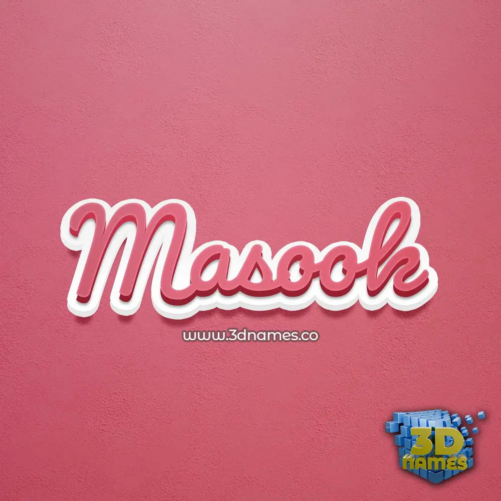 masook in Red Scribble style - 3D name wallpaper