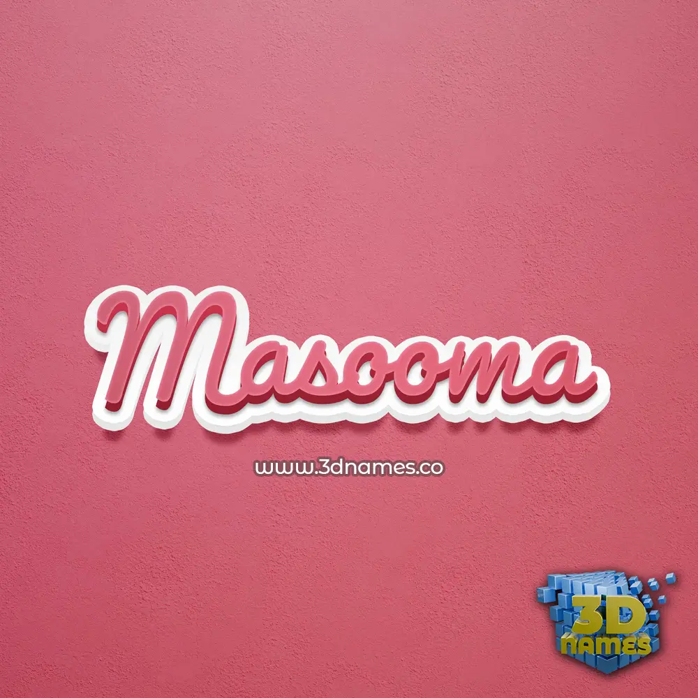 masooma in Red Scribble style - 3D name wallpaper