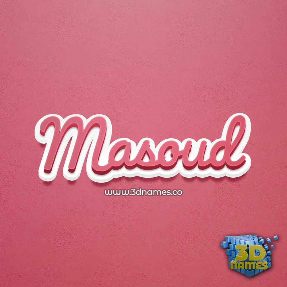 masoud in Red Scribble style - 3D name wallpaper