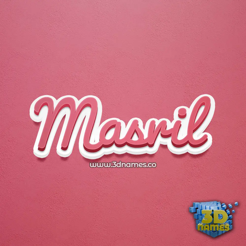 masril in Red Scribble style - 3D name wallpaper