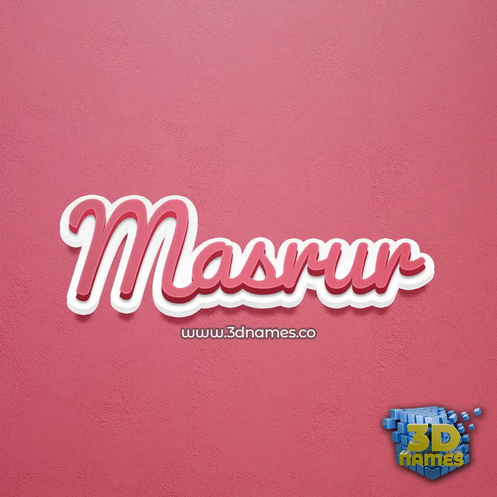 masrur in Red Scribble style - 3D name wallpaper
