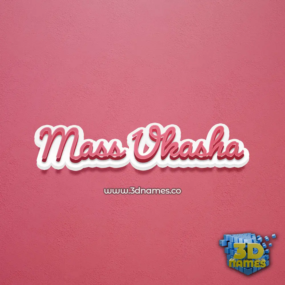mass ukasha in Red Scribble style - 3D name wallpaper