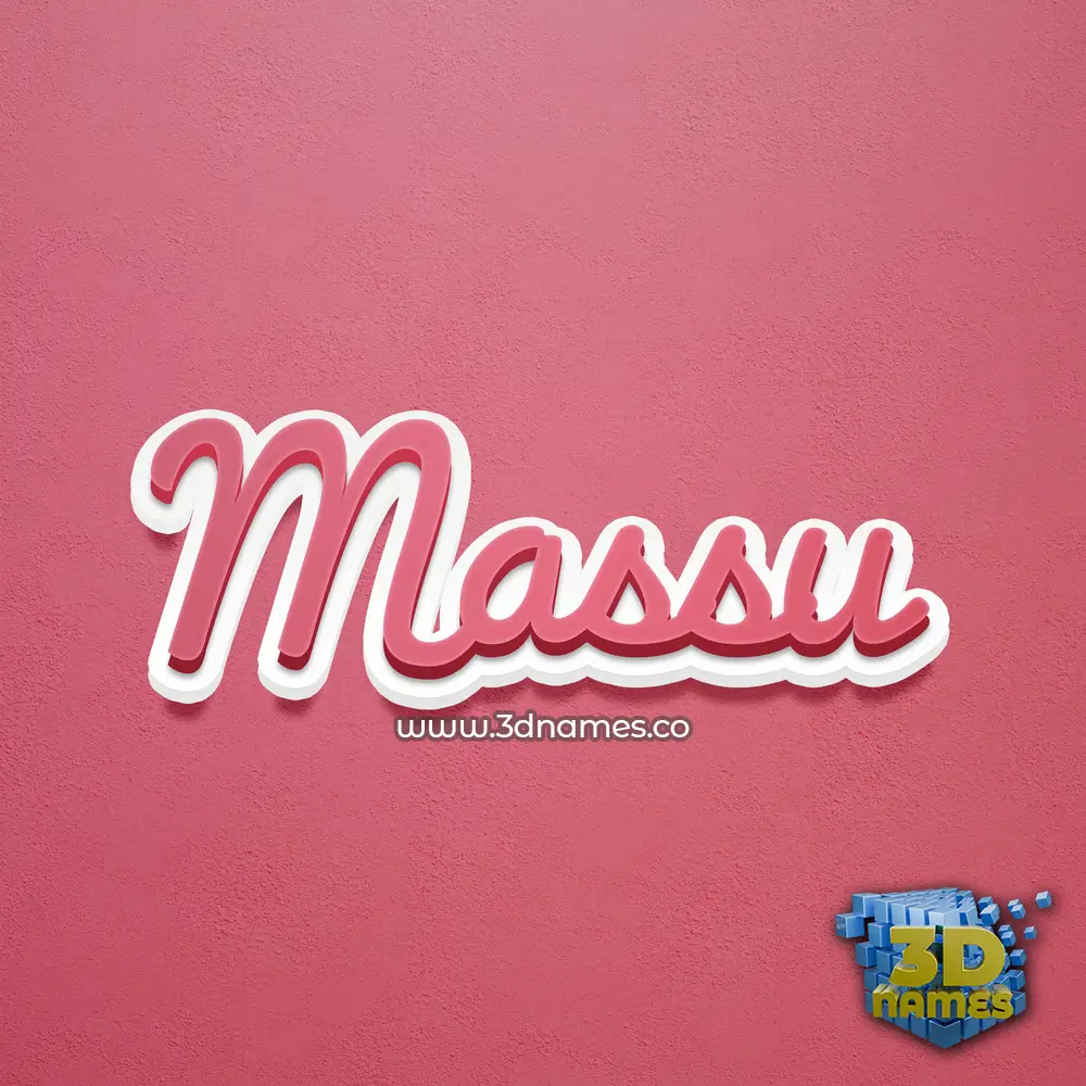 massu in Red Scribble style - 3D name wallpaper