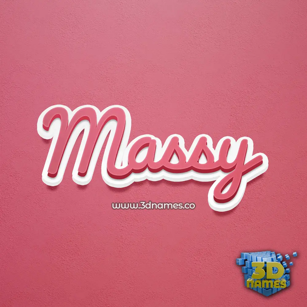 massy in Red Scribble style - 3D name wallpaper