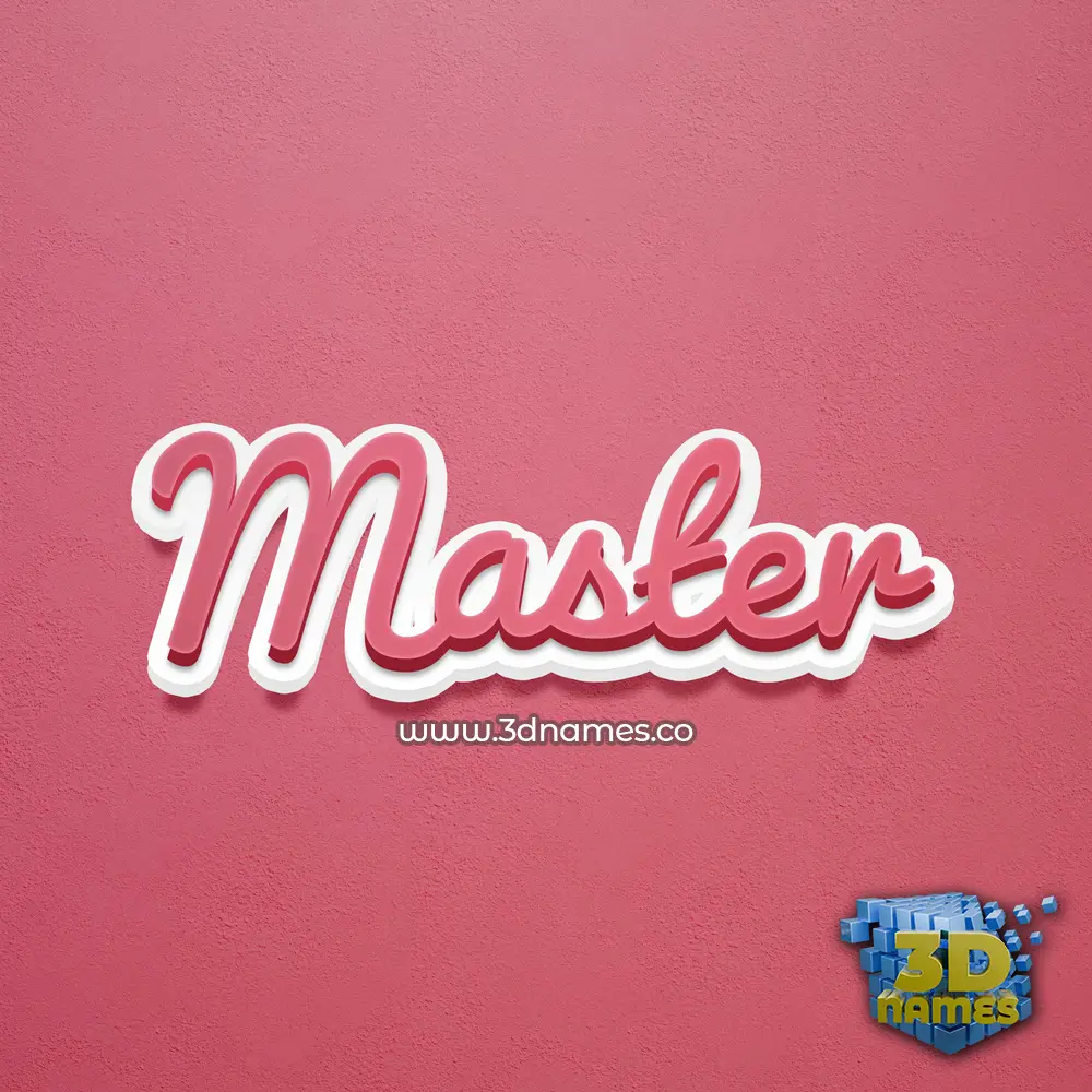 master in Red Scribble style - 3D name wallpaper