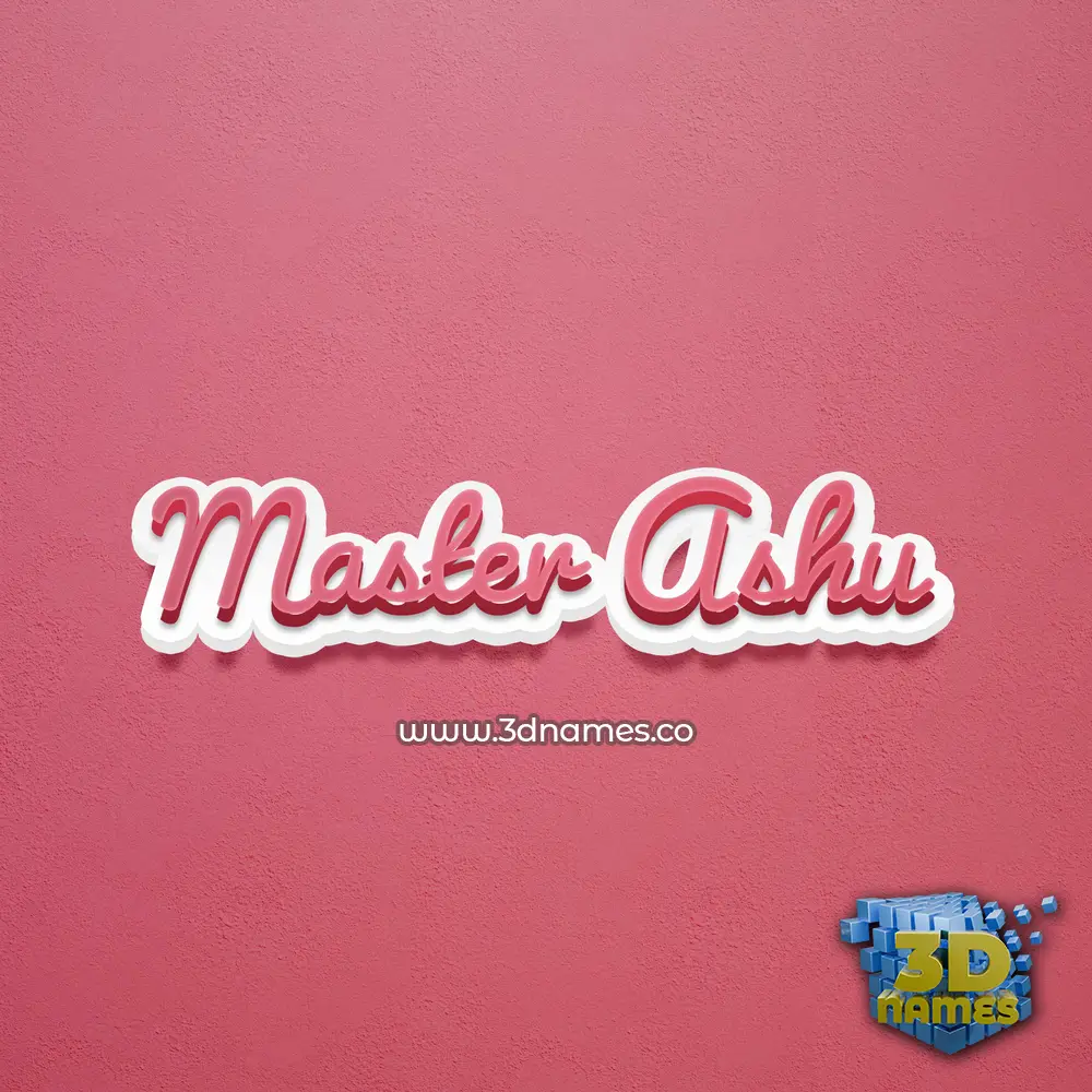 master ashu in Red Scribble style - 3D name wallpaper
