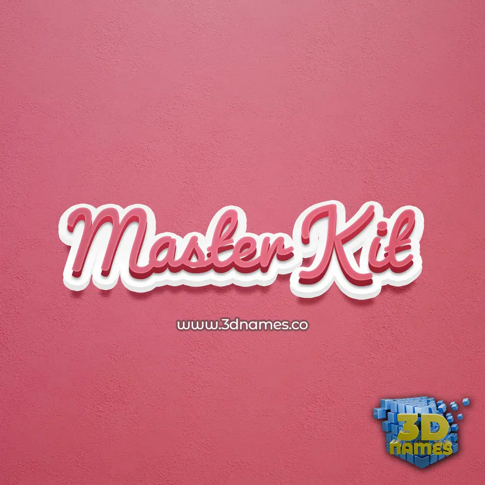 master kit in Red Scribble style - 3D name wallpaper