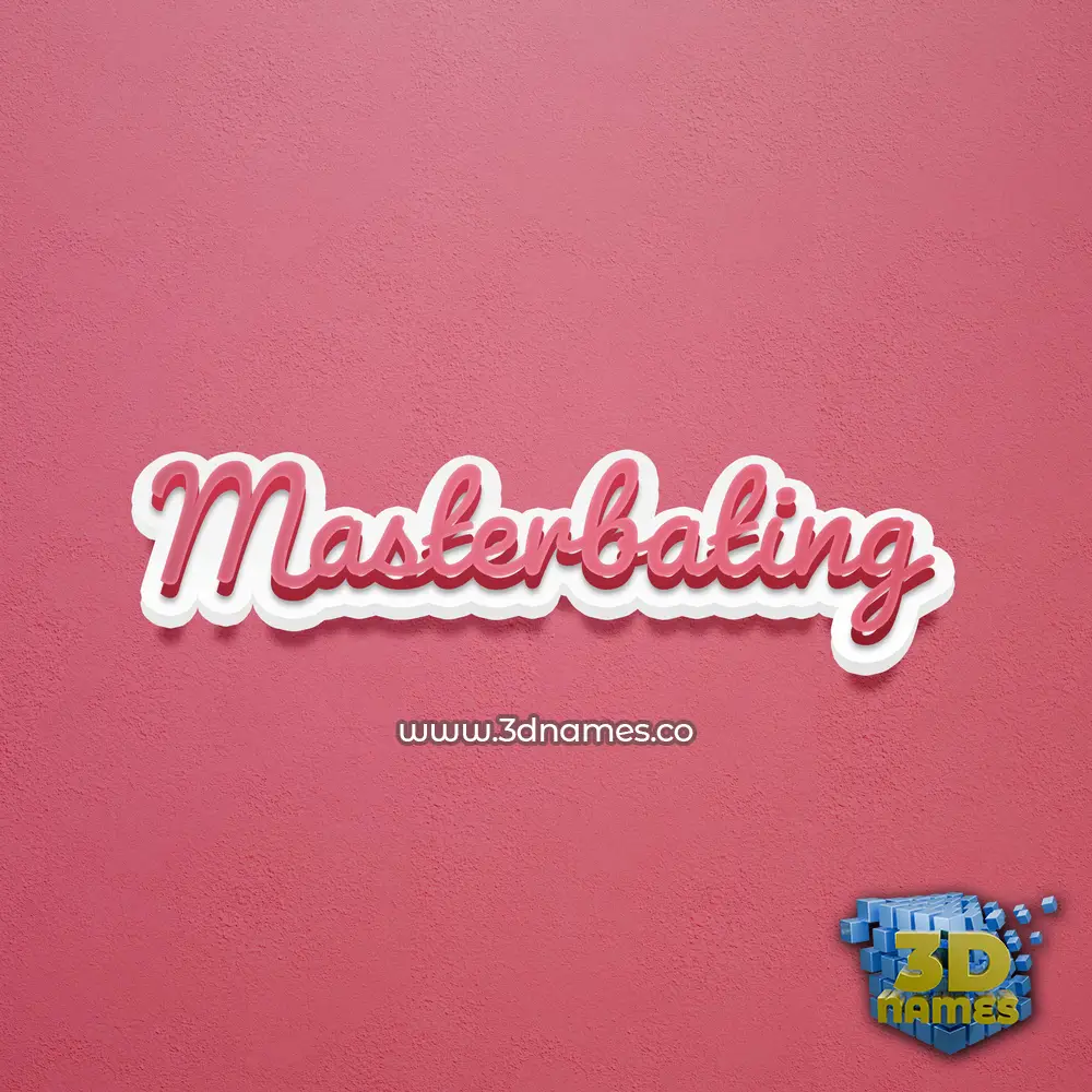 masterbating in Red Scribble style - 3D name wallpaper