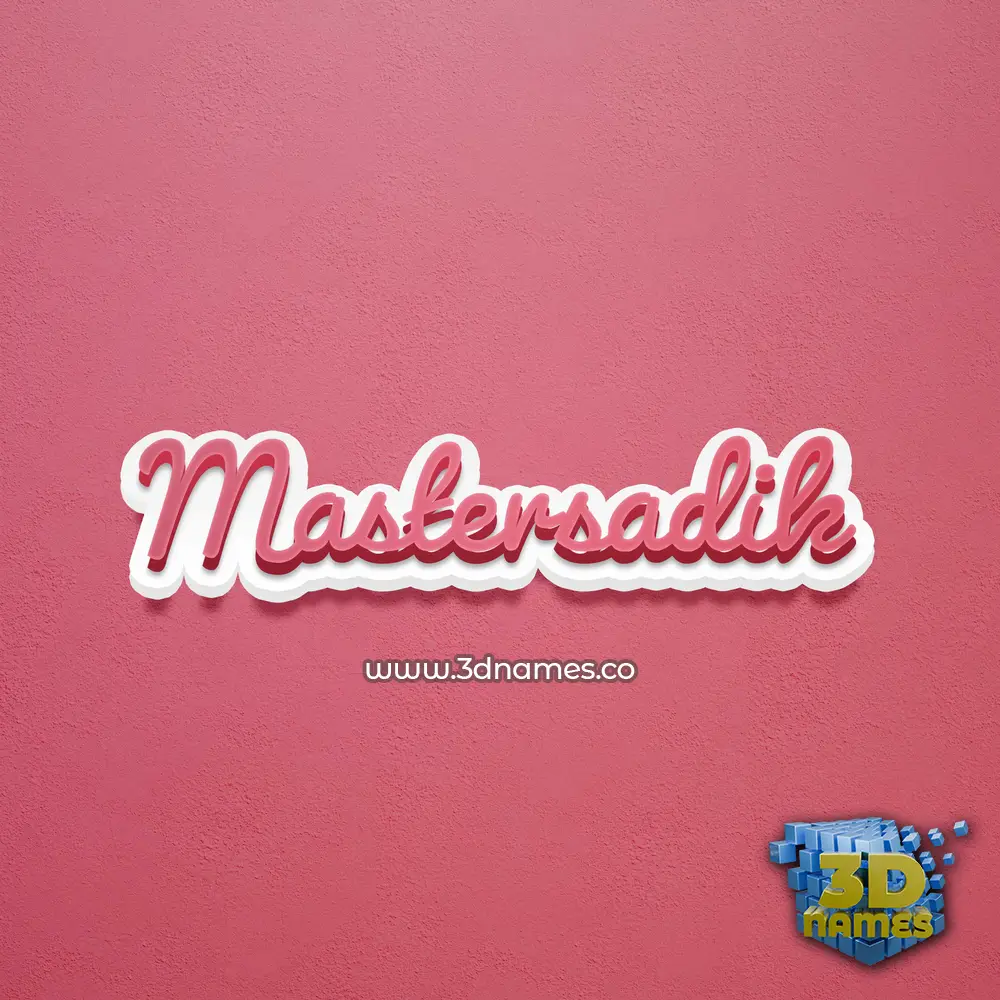 mastersadik in Red Scribble style - 3D name wallpaper