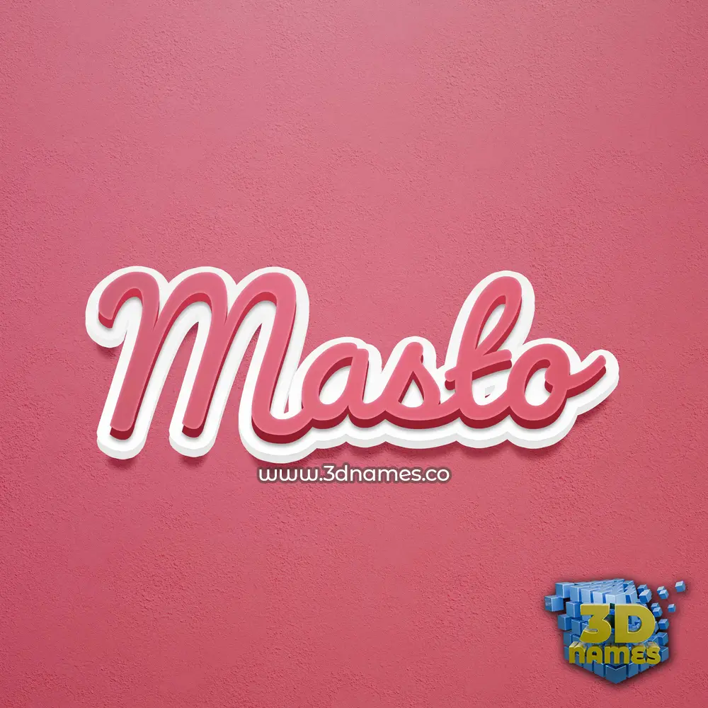 masto in Red Scribble style - 3D name wallpaper