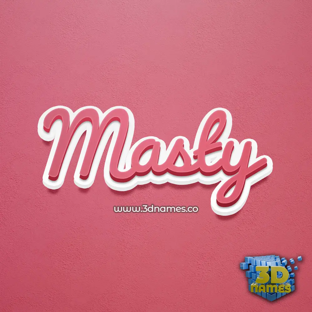 masty in Red Scribble style - 3D name wallpaper