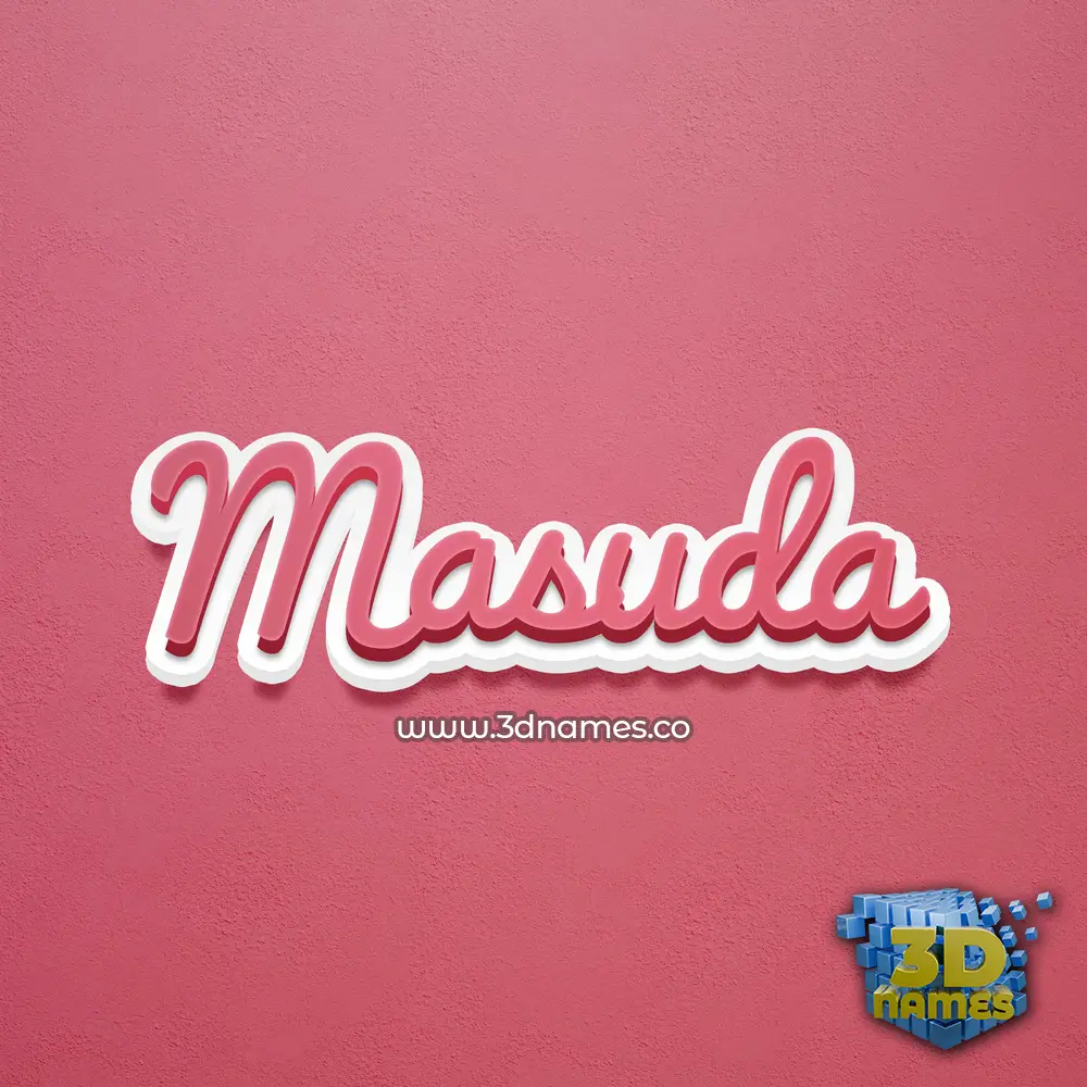 masuda in Red Scribble style - 3D name wallpaper