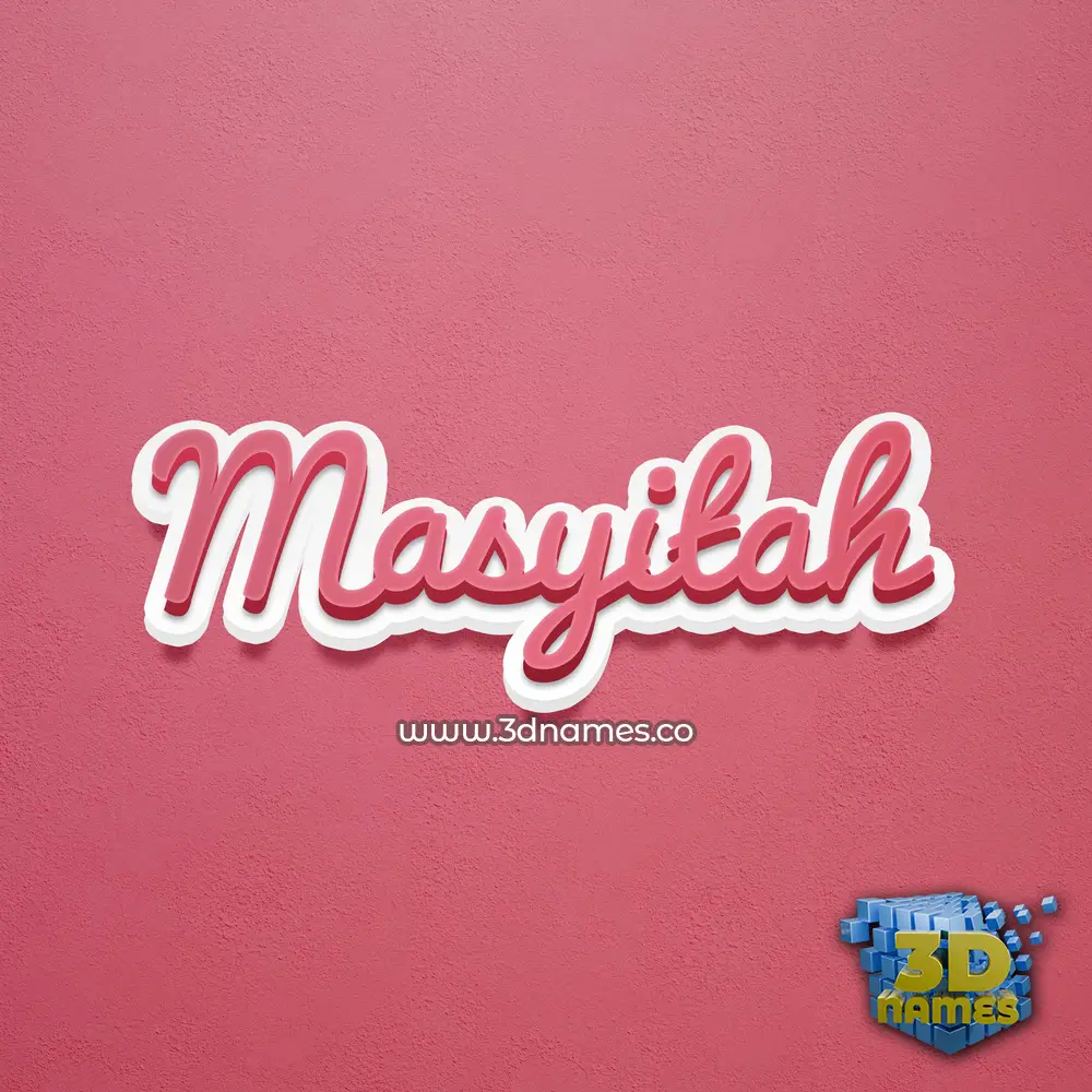masyitah in Red Scribble style - 3D name wallpaper