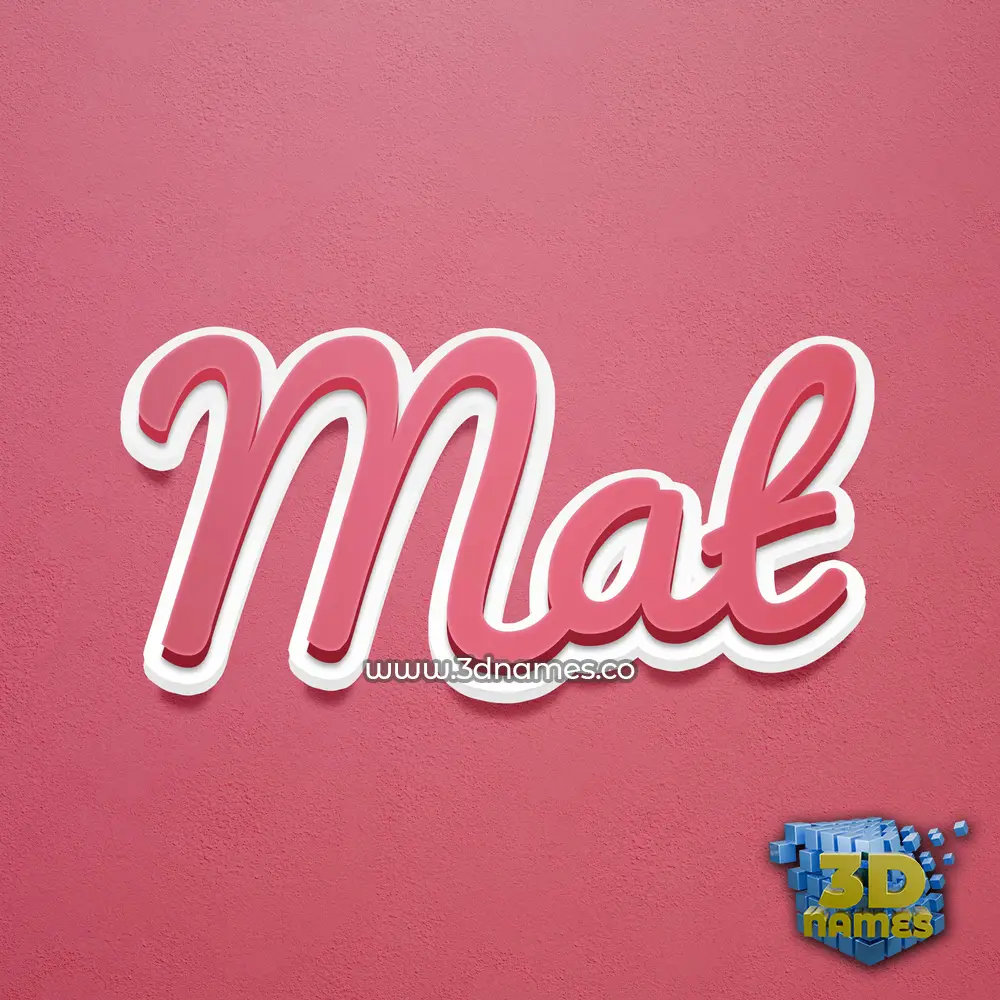 mat in Red Scribble style - 3D name wallpaper
