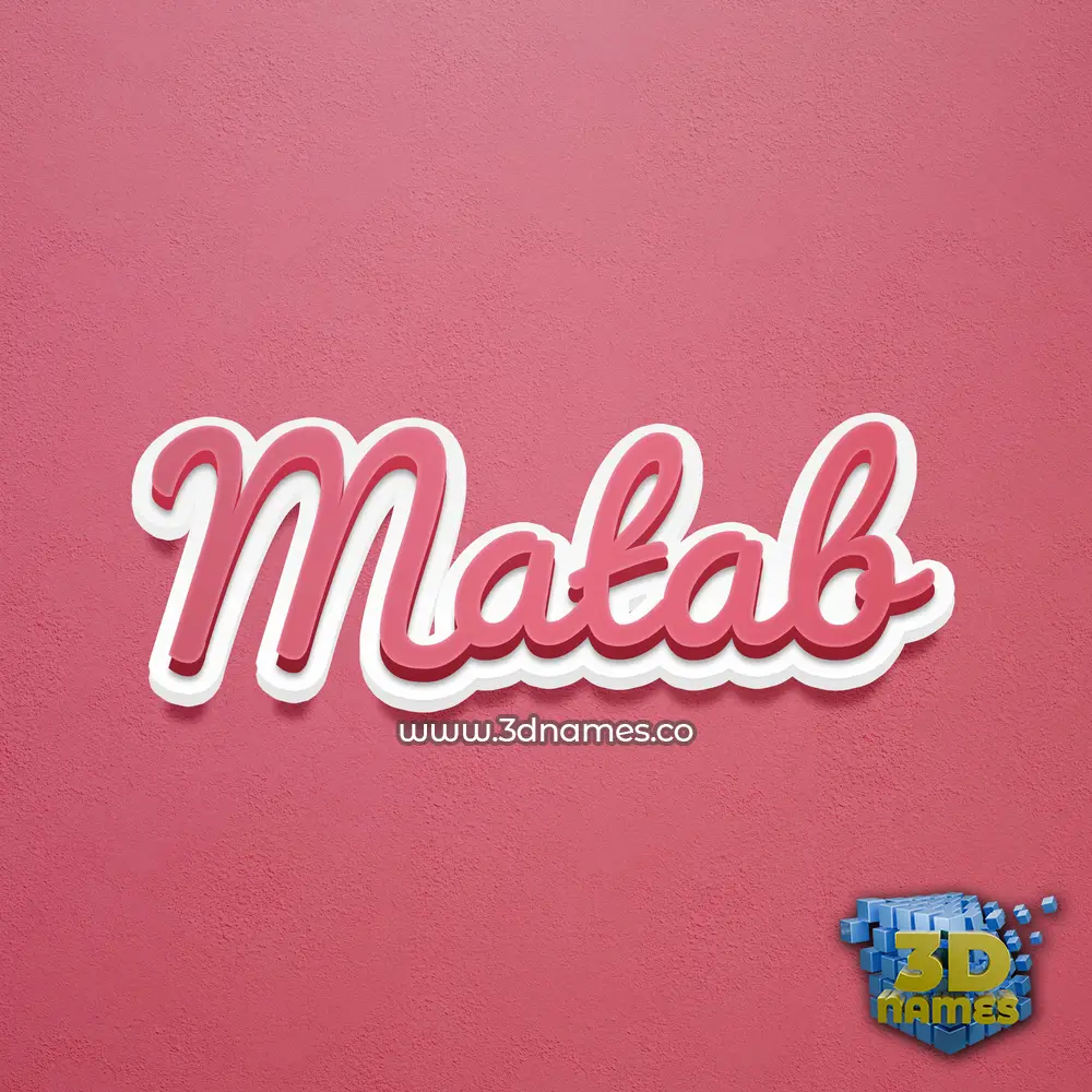matab in Red Scribble style - 3D name wallpaper