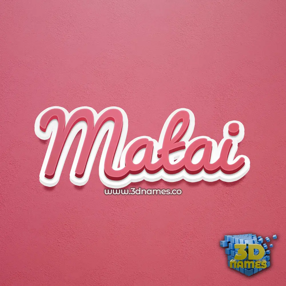 matai in Red Scribble style - 3D name wallpaper