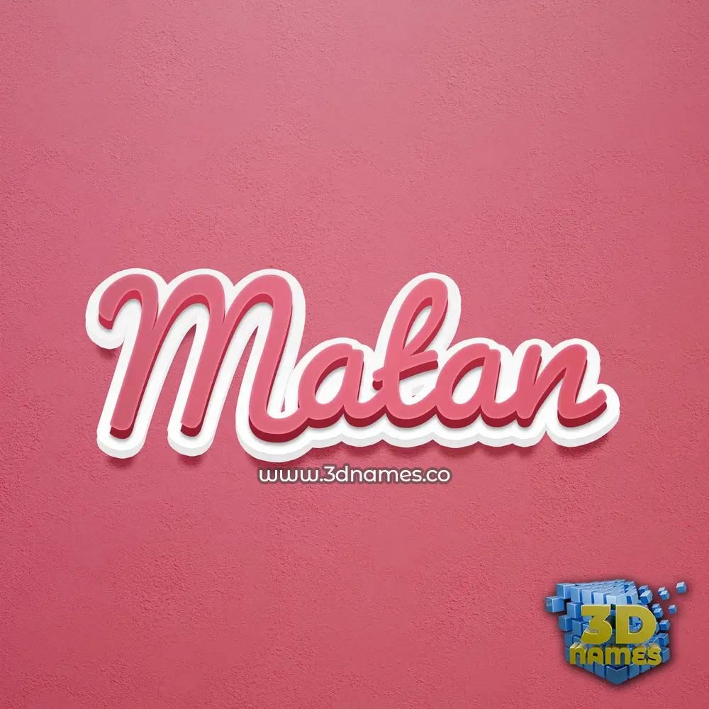 matan in Red Scribble style - 3D name wallpaper