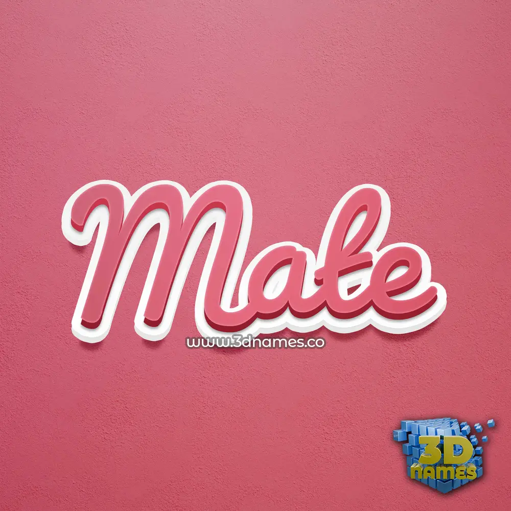 mate in Red Scribble style - 3D name wallpaper