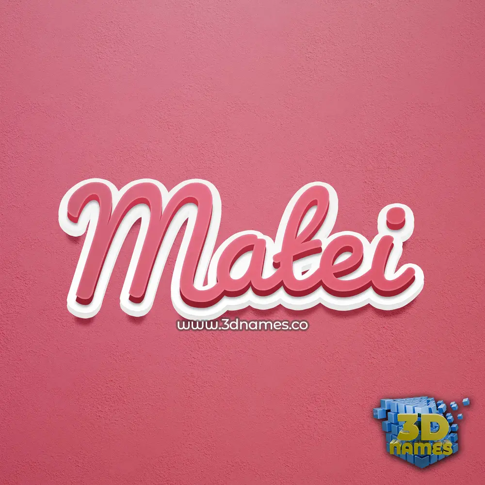 matei in Red Scribble style - 3D name wallpaper