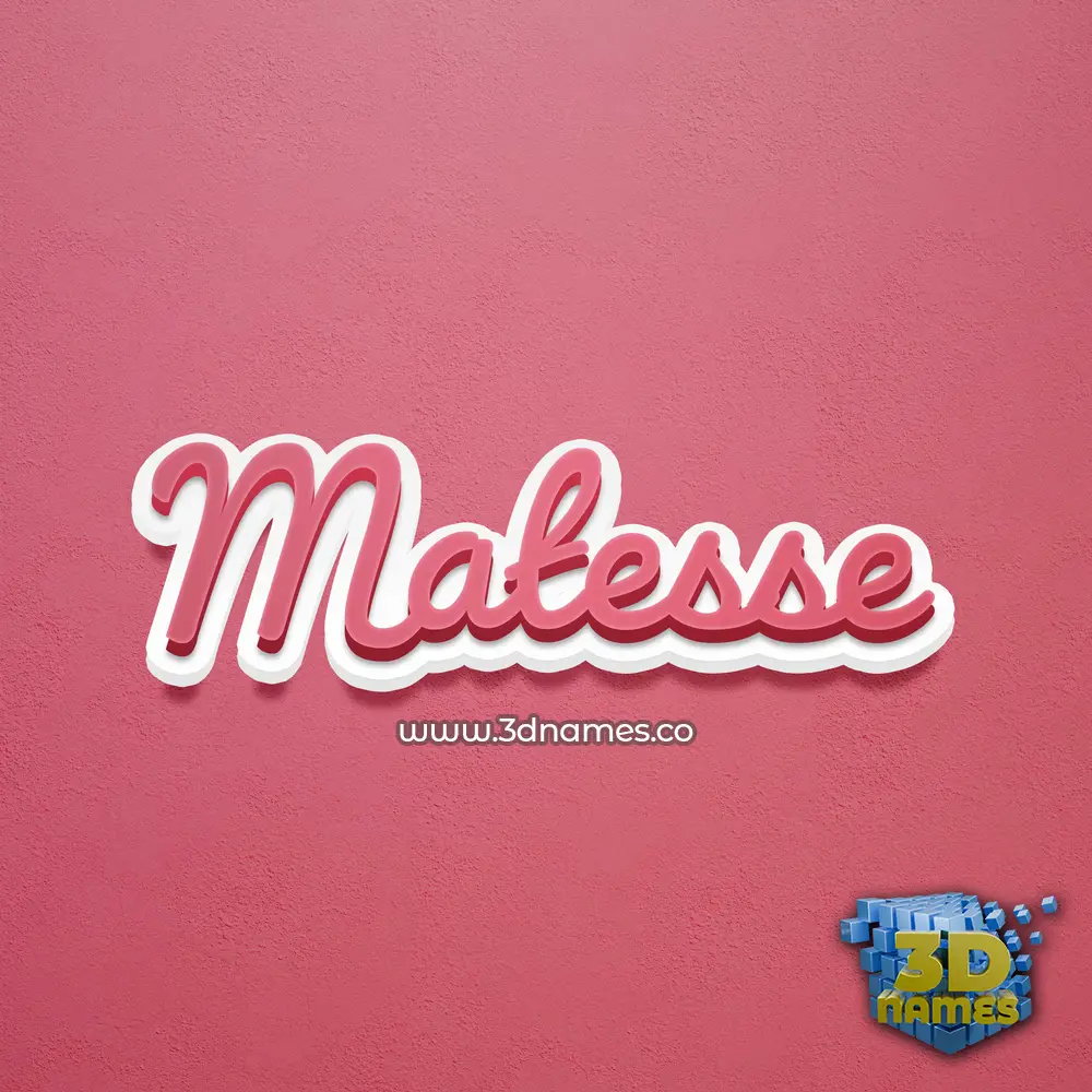 matesse in Red Scribble style - 3D name wallpaper