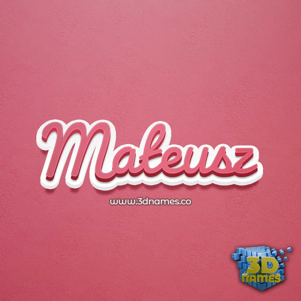 mateusz in Red Scribble style - 3D name wallpaper