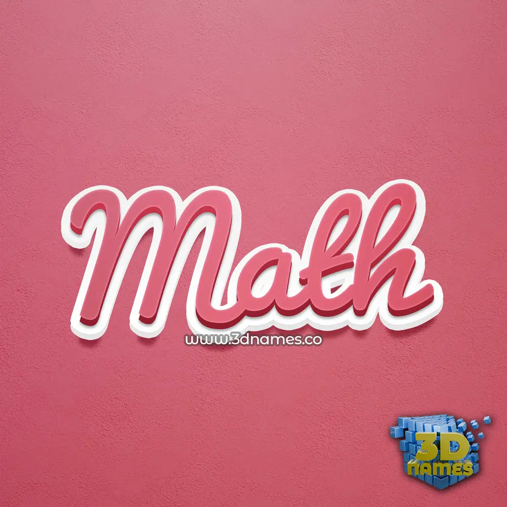 math in Red Scribble style - 3D name wallpaper
