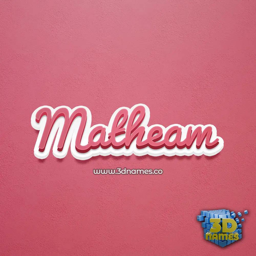 matheam in Red Scribble style - 3D name wallpaper