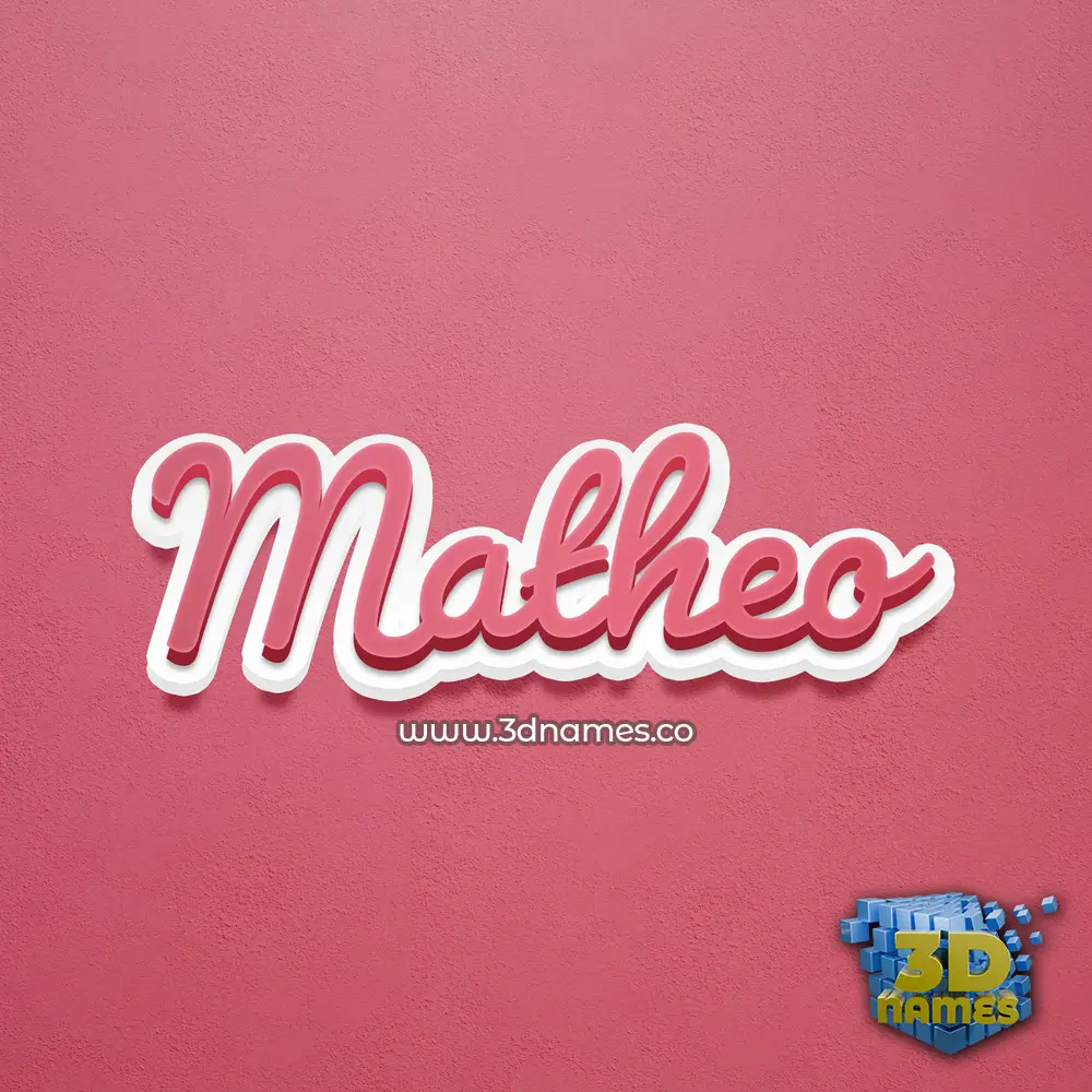 matheo in Red Scribble style - 3D name wallpaper