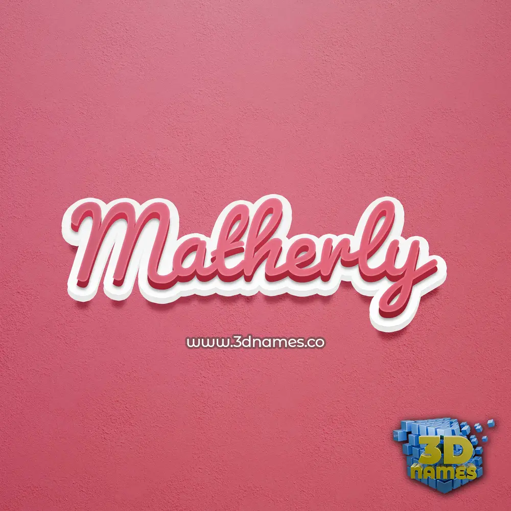 matherly in Red Scribble style - 3D name wallpaper