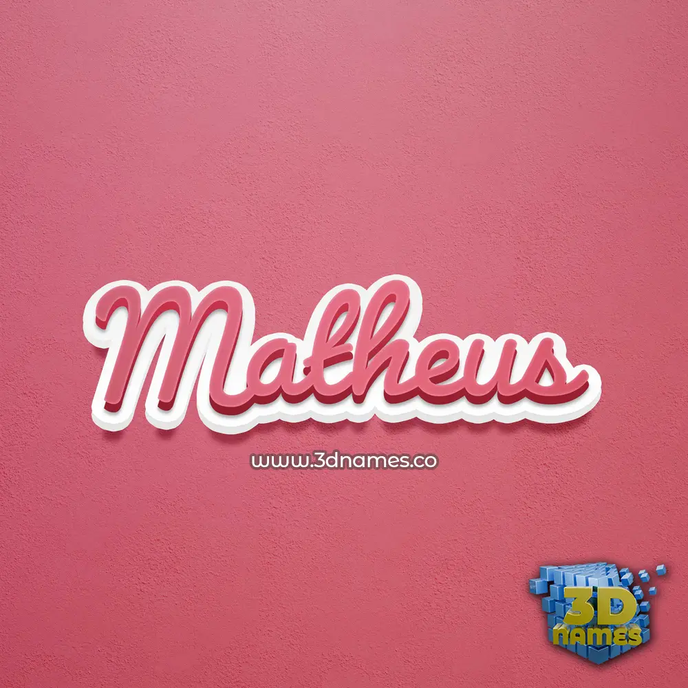 matheus in Red Scribble style - 3D name wallpaper