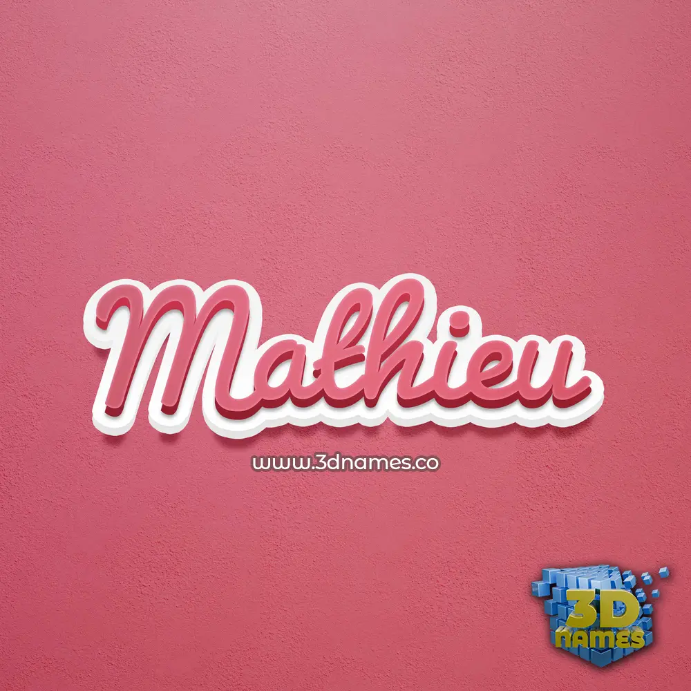 mathieu in Red Scribble style - 3D name wallpaper