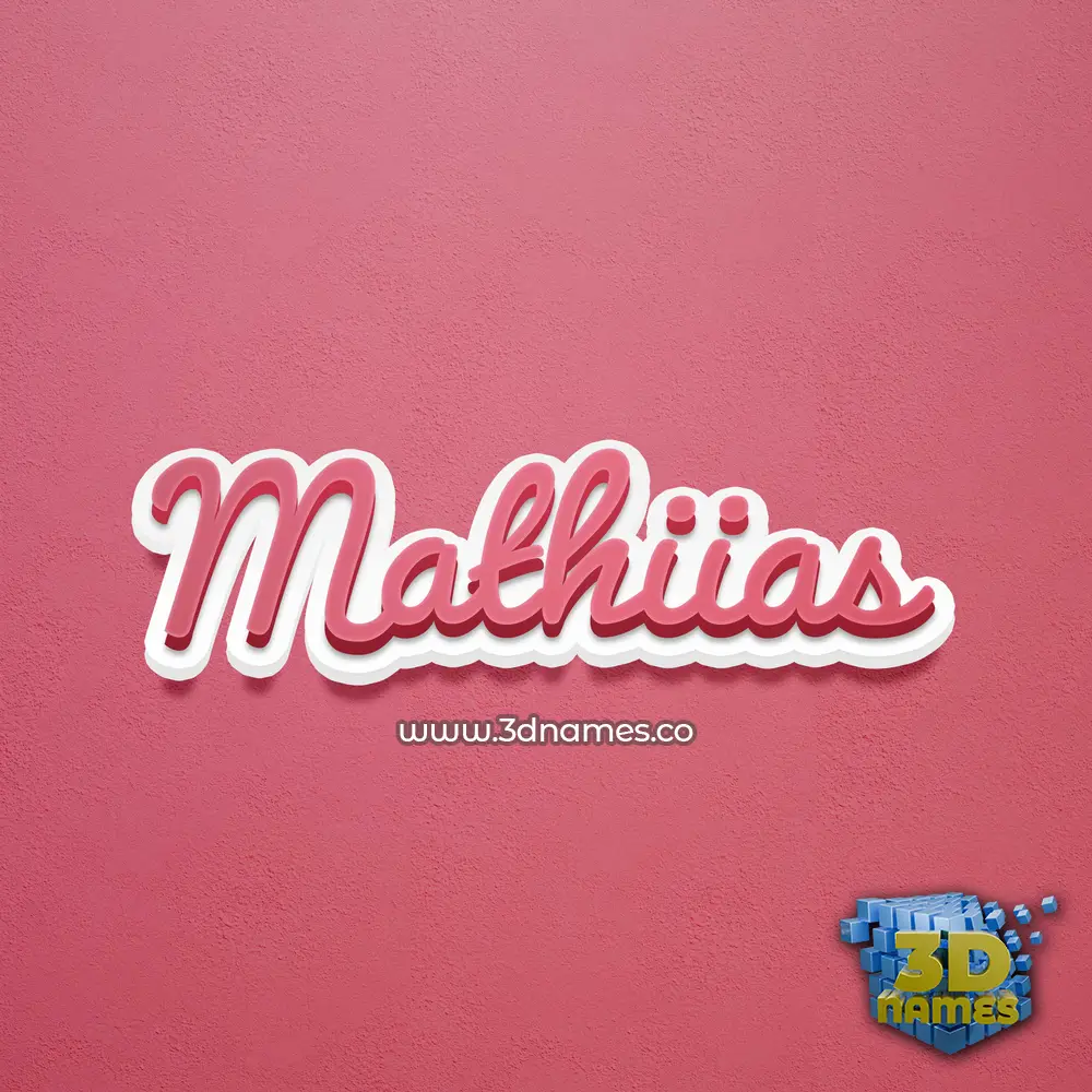 mathiias in Red Scribble style - 3D name wallpaper