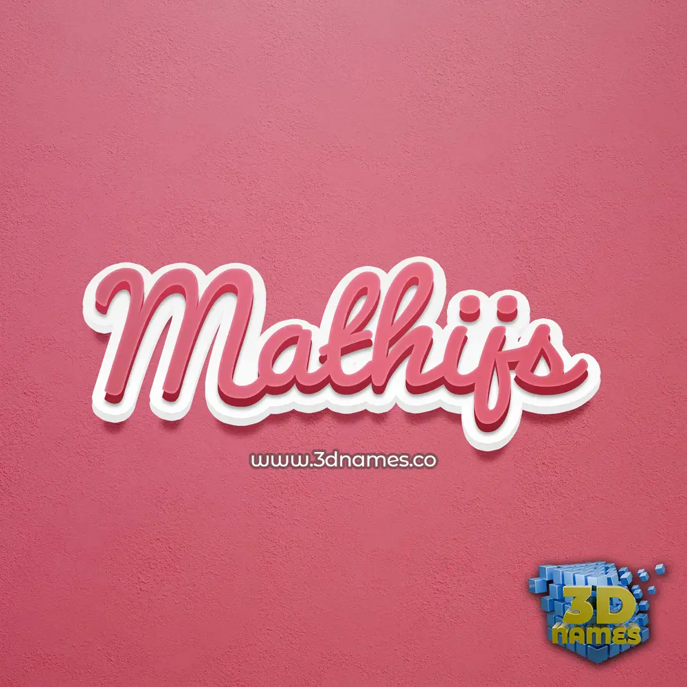 mathijs in Red Scribble style - 3D name wallpaper
