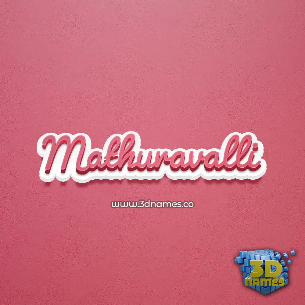 mathuravalli in Red Scribble style - 3D name wallpaper