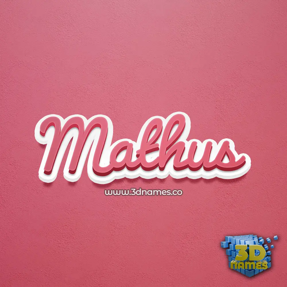 mathus in Red Scribble style - 3D name wallpaper