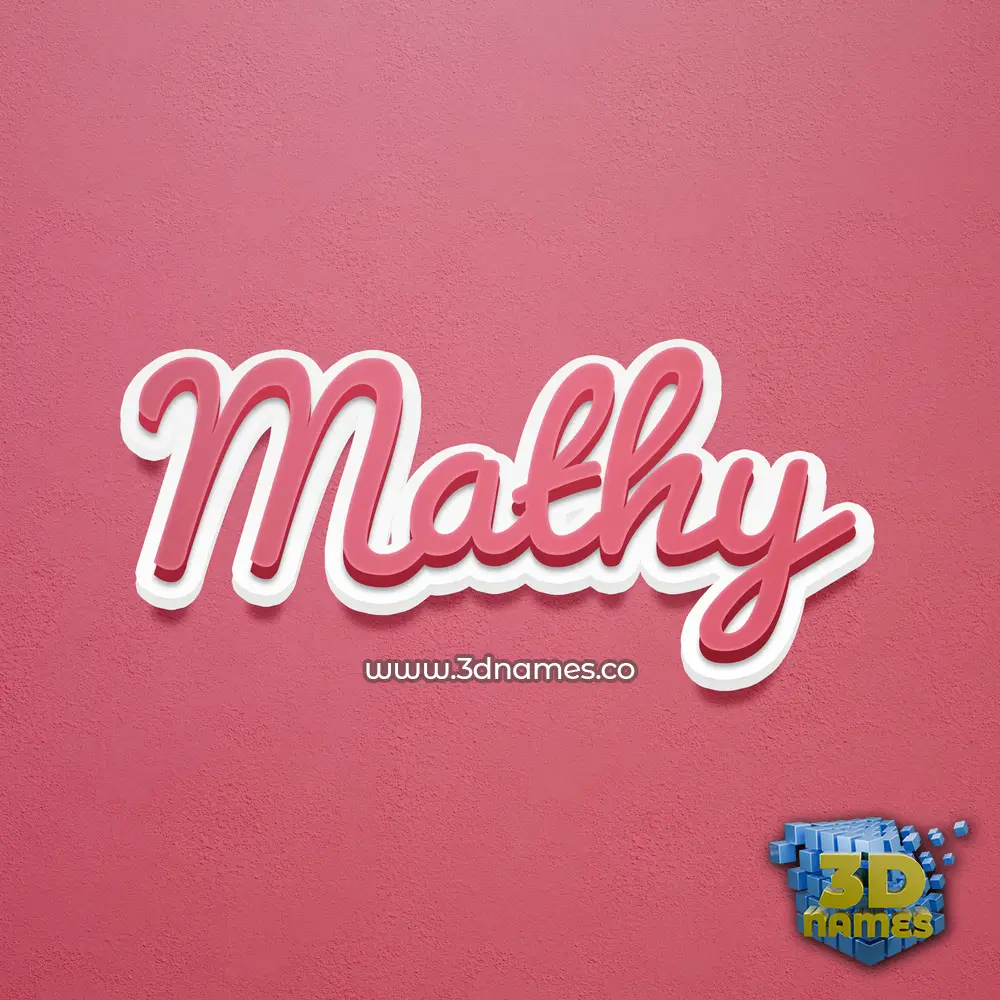 mathy in Red Scribble style - 3D name wallpaper