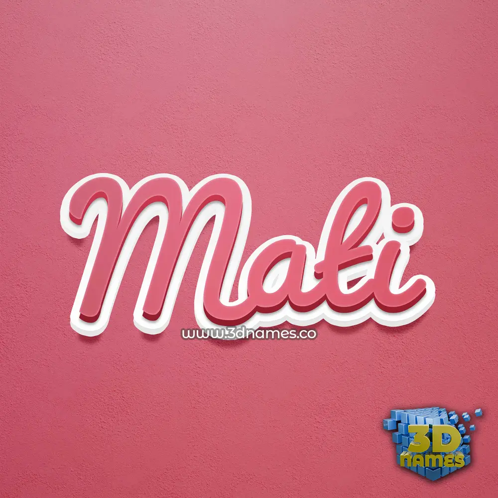 mati in Red Scribble style - 3D name wallpaper
