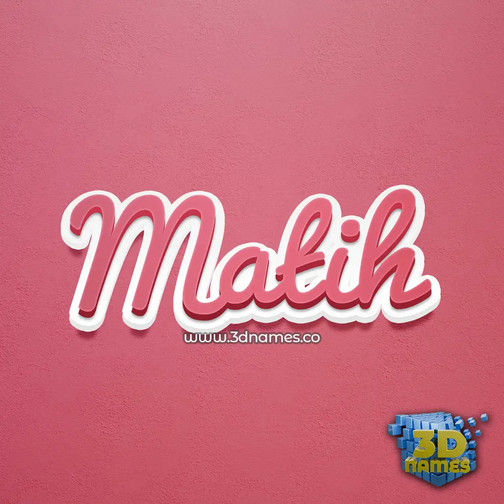 matih in Red Scribble style - 3D name wallpaper