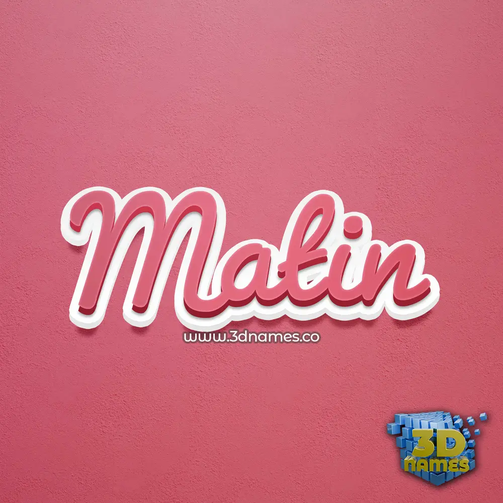 matin in Red Scribble style - 3D name wallpaper