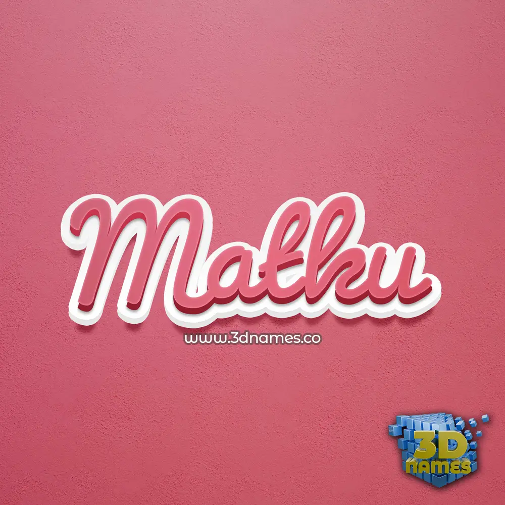 matku in Red Scribble style - 3D name wallpaper