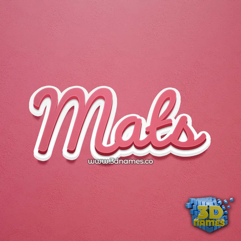 mats in Red Scribble style - 3D name wallpaper