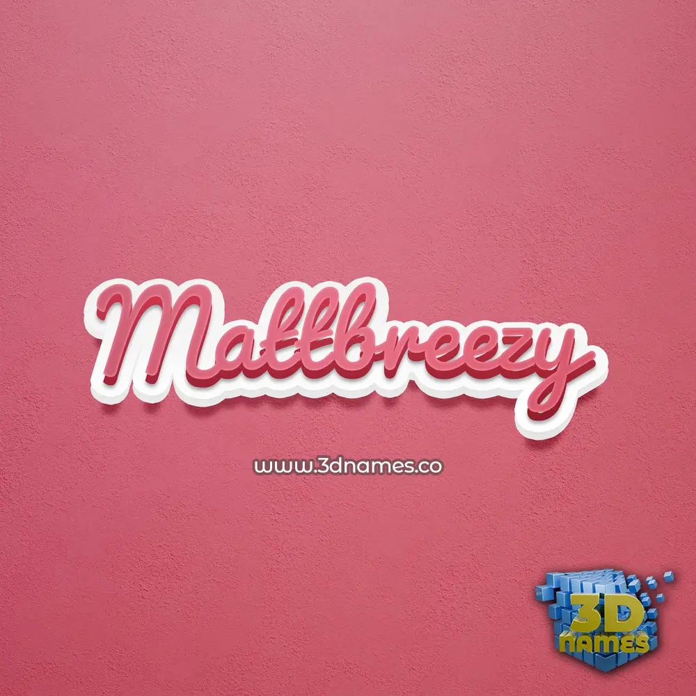 mattbreezy in Red Scribble style - 3D name wallpaper