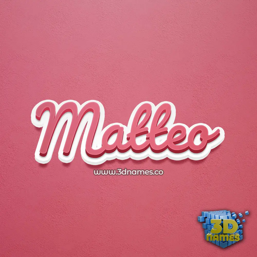 matteo in Red Scribble style - 3D name wallpaper