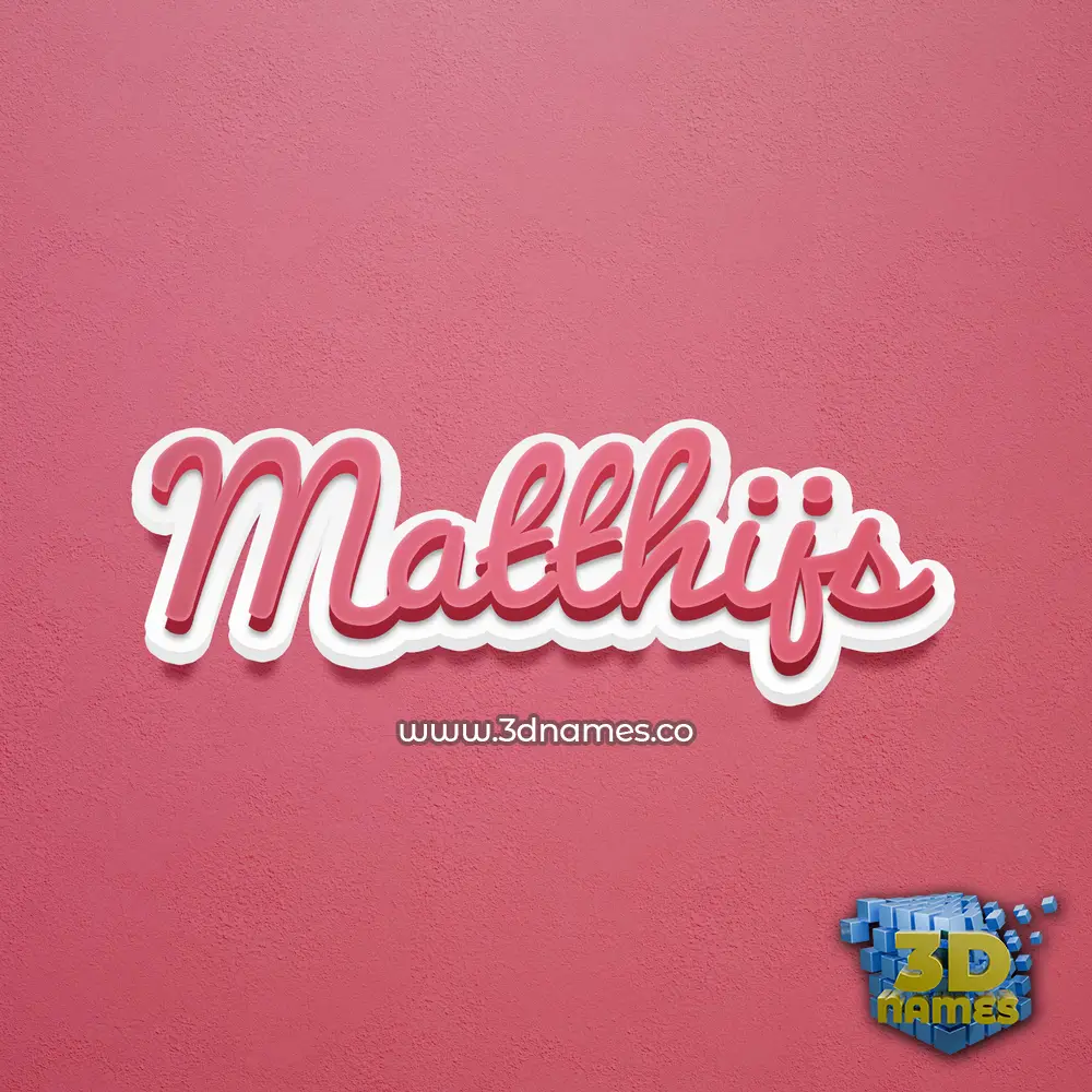 matthijs in Red Scribble style - 3D name wallpaper
