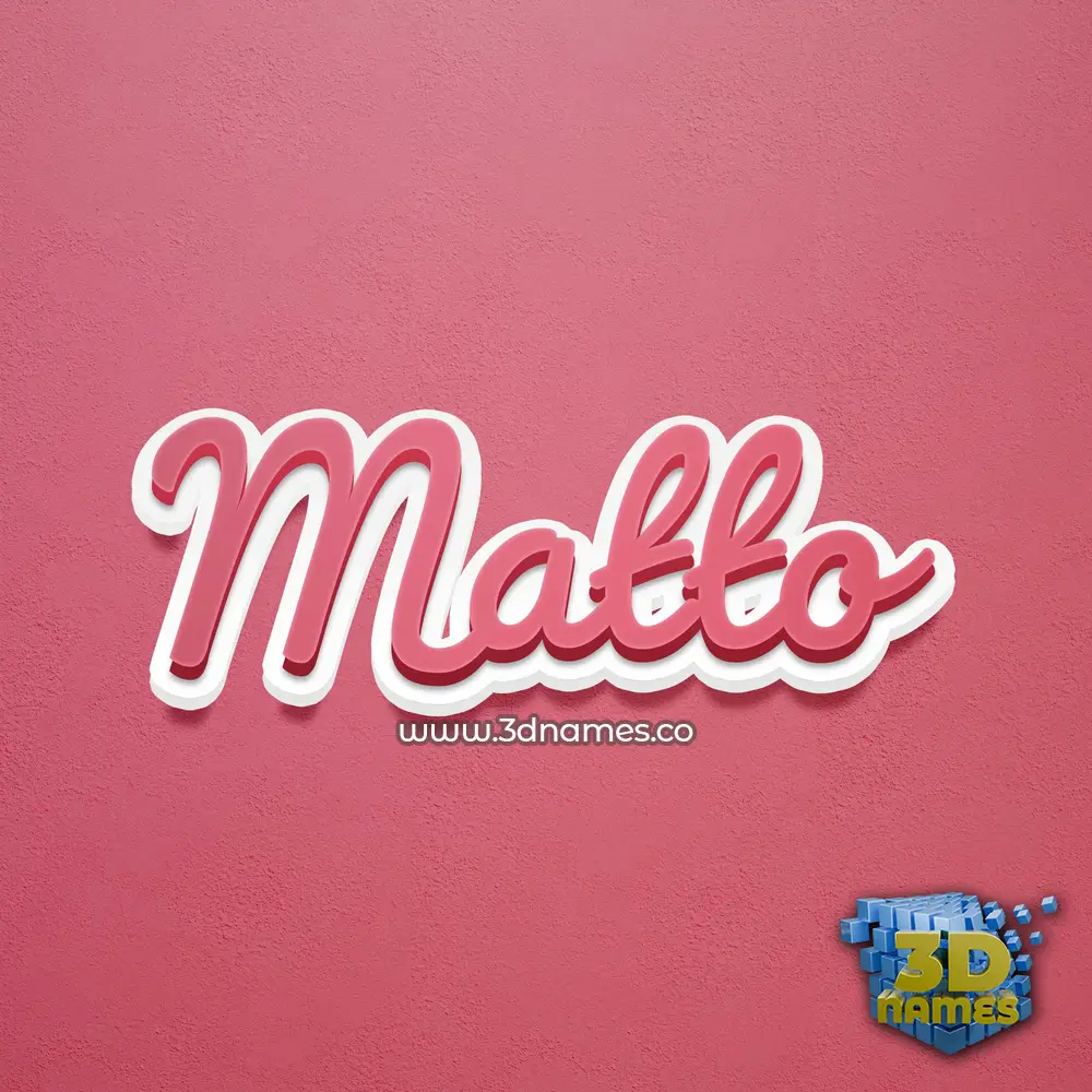 matto in Red Scribble style - 3D name wallpaper