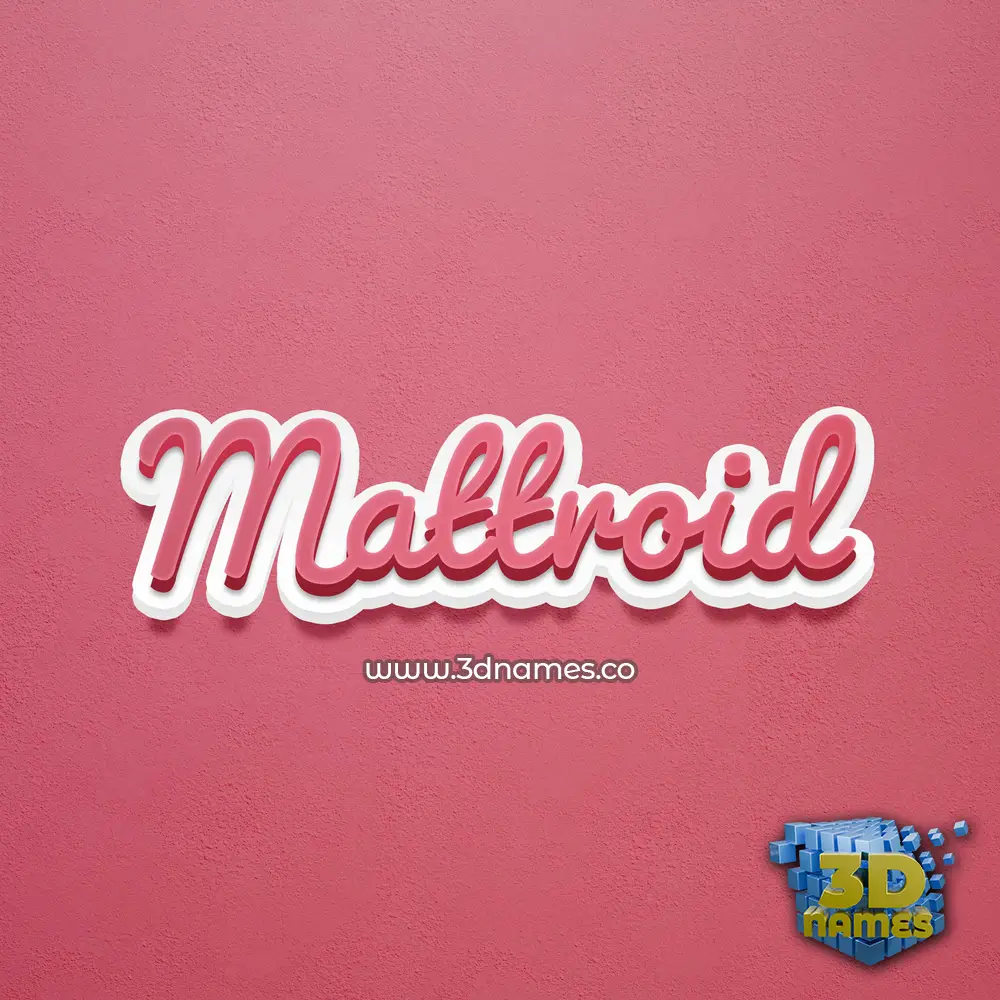 mattroid in Red Scribble style - 3D name wallpaper