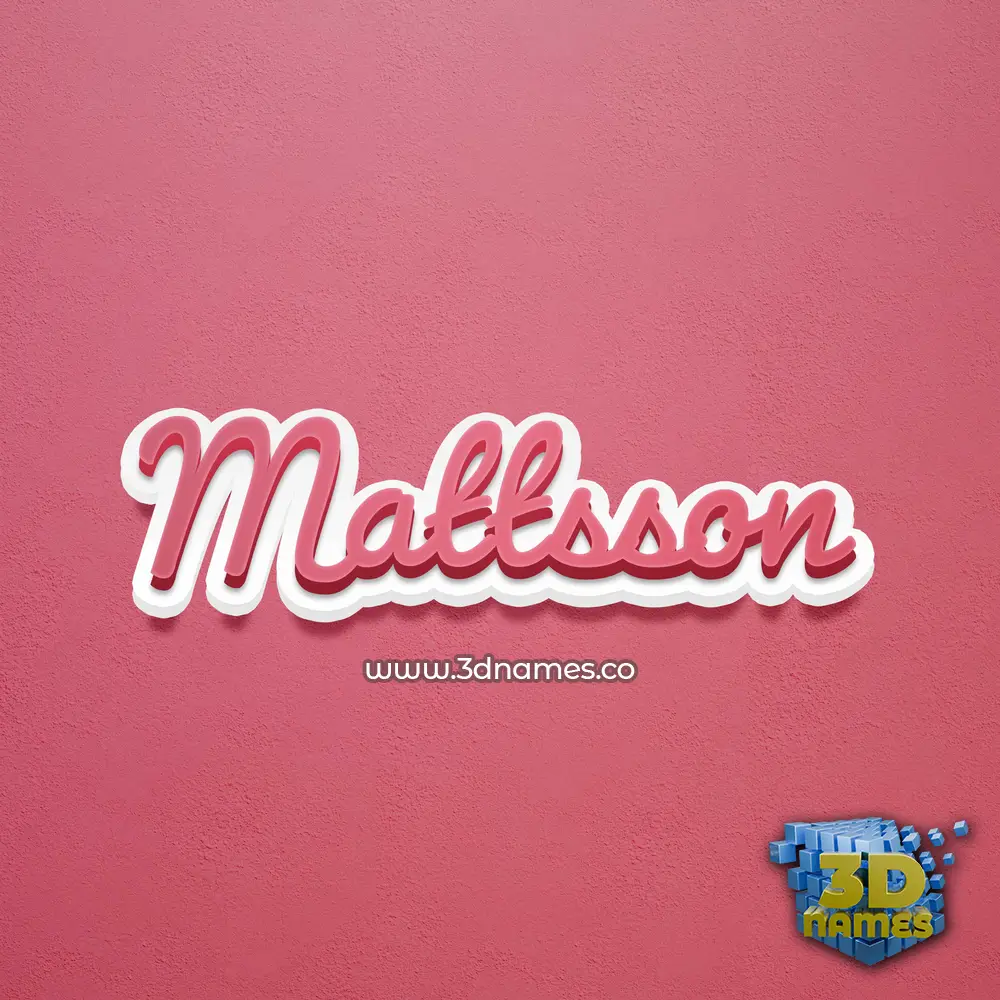 mattsson in Red Scribble style - 3D name wallpaper