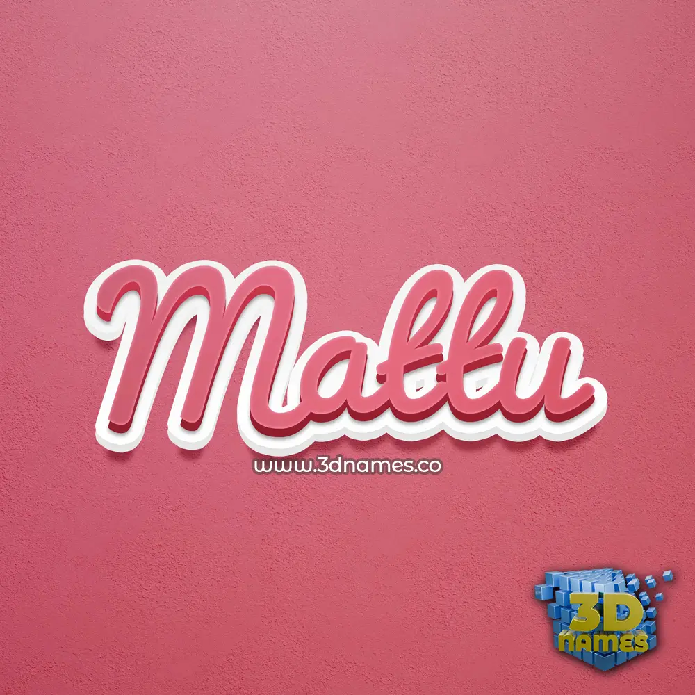 mattu in Red Scribble style - 3D name wallpaper